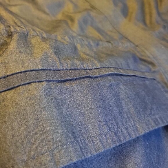 THEORY Women's Lightweight Polished Denim-Like Sleeveless Shirt Dress - Size L - Picture 11 of 11